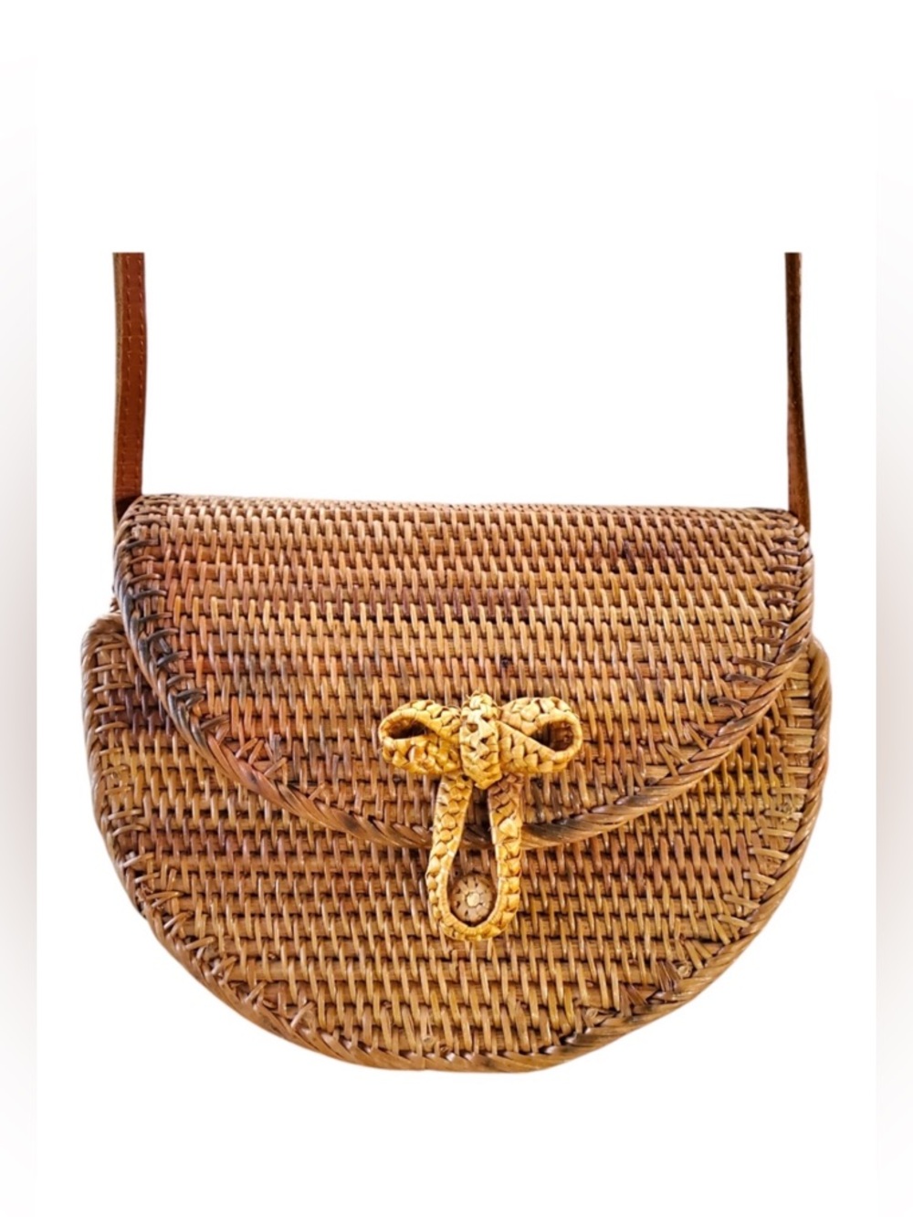 Unique Woven Tan Crossbody Bag NWT